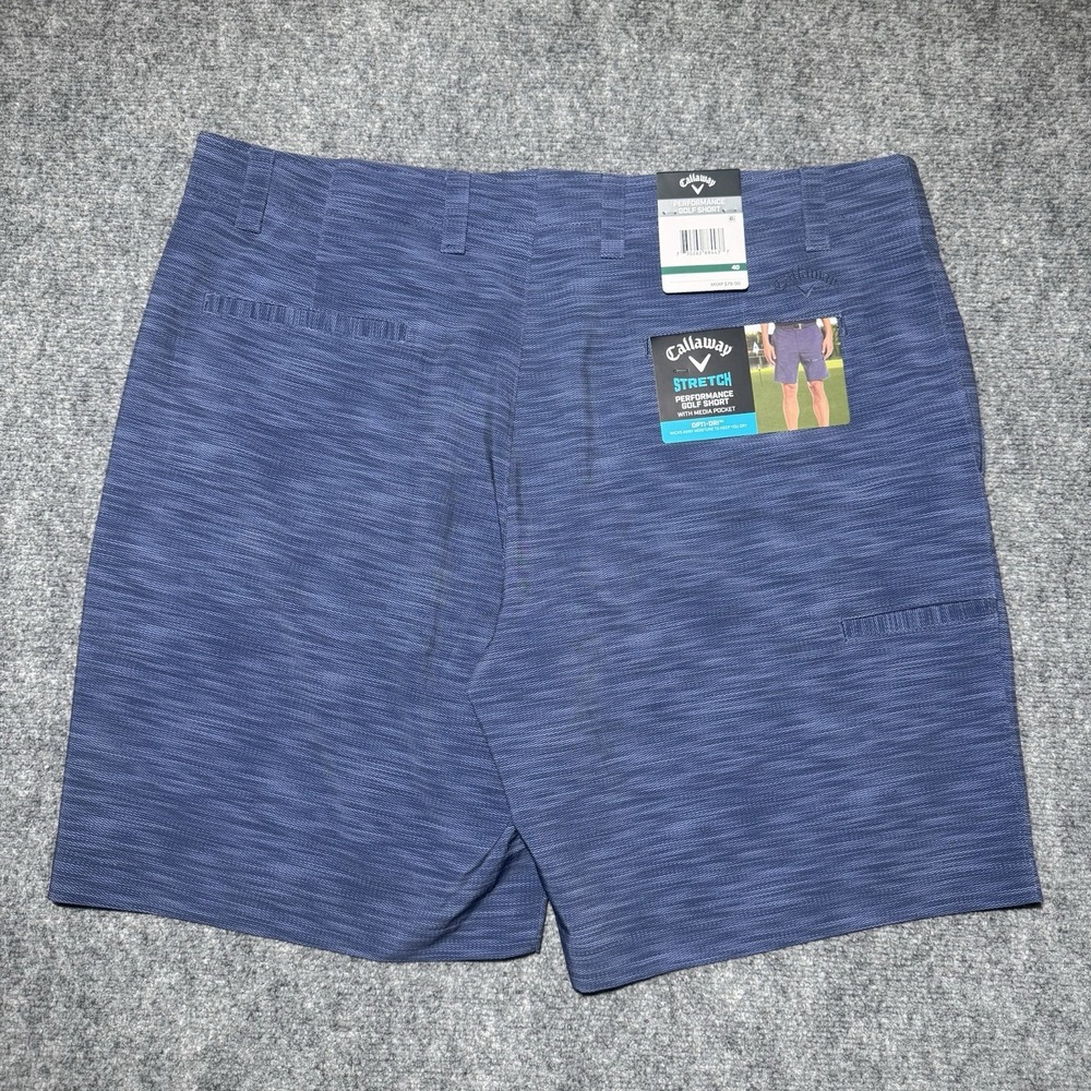 Callaway Opti-Dri Performance Golf Shorts W/Media Pocket Men 40 Peacoat Blue NWT